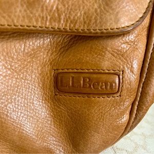 LL Bean Ameribag sling bag in buttery aged tan leather
